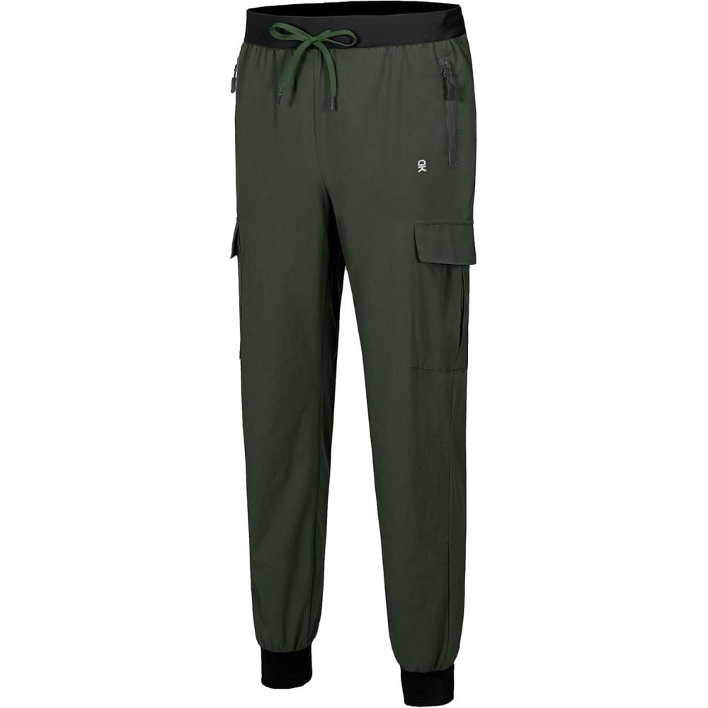 imageLittle Donkey Andy Mens Lightweight Hiking Pants Quick Dry Cargo Joggers with Zipper Pockets