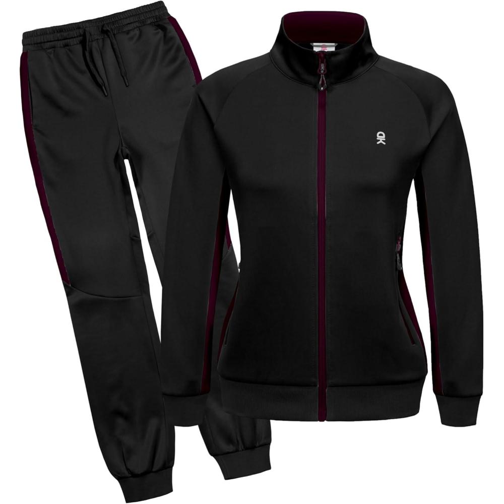 imageLittle Donkey Andy Quick Dry Sweatsuits for Girls Durable Stretch Girls Tracksuit for Outdoor Travel JoggingBlack