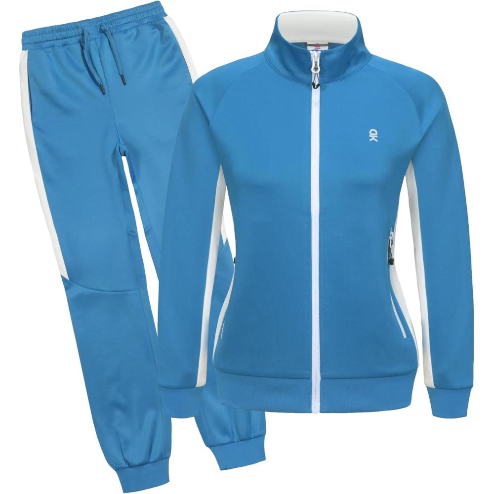 imageLittle Donkey Andy Quick Dry Sweatsuits for Girls Durable Stretch Girls Tracksuit for Outdoor Travel JoggingLight Blue