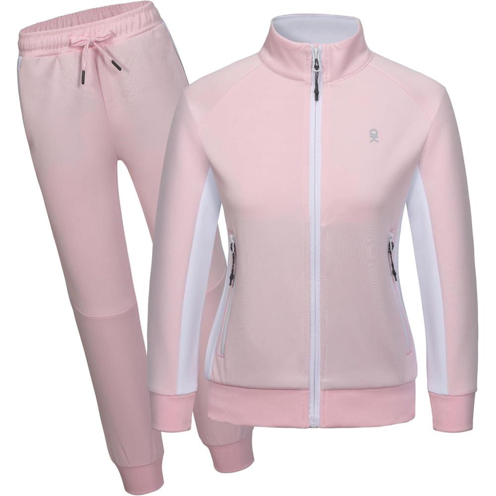 imageLittle Donkey Andy Quick Dry Sweatsuits for Girls Durable Stretch Girls Tracksuit for Outdoor Travel JoggingPink