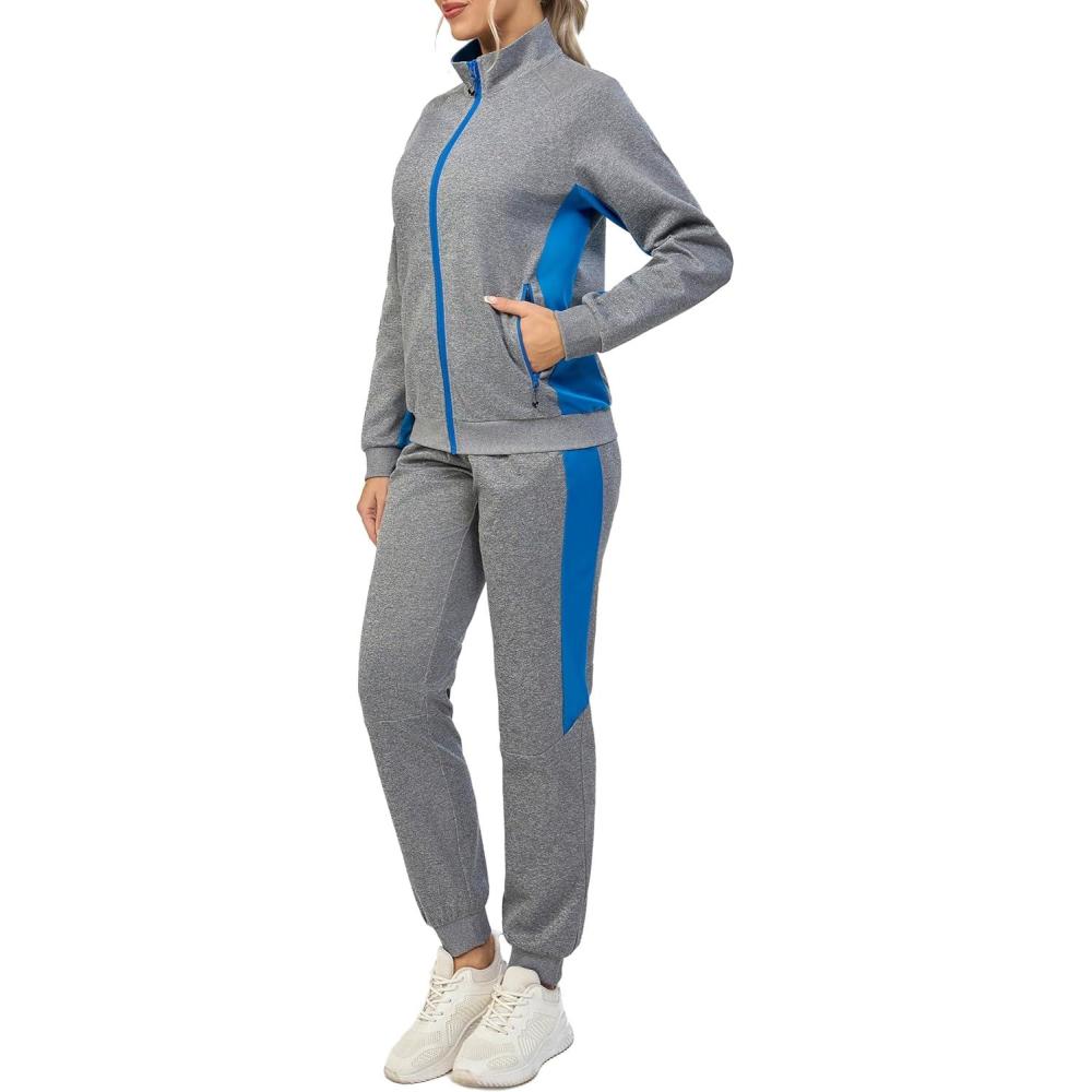 imageLittle Donkey Andy Quick Dry Track Suits for Women Set Stretch Breathable Womens Sweatsuit Outfits Durable Lounge SetRaglanlight Grey
