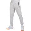 imageLittle Donkey Andy Mens Jogger Pants Sweatpants with Zipper Pockets Tapered Athletic Pants for Men Running Gym WorkoutGrayishwhite