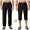 imageLittle Donkey Andy Mens Stretch Convertible Pants ZipOff Lightweight QuickDry Hiking Fishing Travel PantsCapris Black
