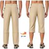 imageLittle Donkey Andy Mens Stretch Convertible Pants ZipOff Lightweight QuickDry Hiking Fishing Travel PantsCapris Khaki
