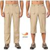 imageLittle Donkey Andy Mens Stretch Convertible Pants ZipOff Lightweight QuickDry Hiking Fishing Travel PantsCapris Khaki
