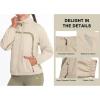 imageLittle Donkey Andy Women Lightweight Running Jacket 2 Pieces Set Full Zip Track Sports Suits for Cycling UV ProtectionKhaki