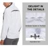 imageLittle Donkey Andy Women Lightweight Running Jacket 2 Pieces Set Full Zip Track Sports Suits for Cycling UV ProtectionWhite