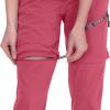 imageLittle Donkey Andy Womens Hiking Zip Off Capri Pants Lightweight Quick Dry UPF 50 Convertible Shorts with 4 PocketsCapris Rounge Red