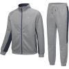 imageLittle Donkey Andy Quick Dry Mens Track Suits 2 Piece Set Stretch Durable Jogging Suit for Men Breathable SweatsuitsRaglanlight Grey