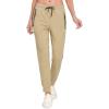 imageLittle Donkey Andy Womens Quick Dry Cool Stretch Jogging Pants Drawstring Pockets Lightweight Elastic Cuff Sweatpants Khaki M
