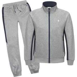 imageLittle Donkey Andy Boys Quick Dry Tracksuits Stretch Durable Sweet Suit for Boys Breathable Boys ActivewearLight Grey