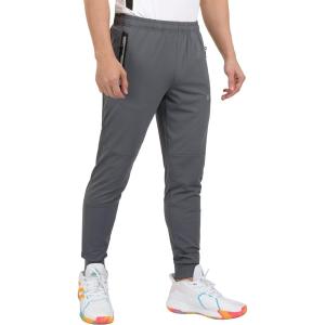 imageLittle Donkey Andy Mens Jogger Pants Sweatpants with Zipper Pockets Tapered Athletic Pants for Men Running Gym WorkoutGrey