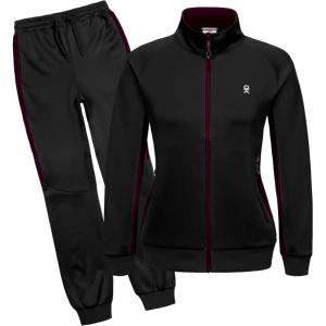 imageLittle Donkey Andy Quick Dry Sweatsuits for Girls Durable Stretch Girls Tracksuit for Outdoor Travel JoggingBlack
