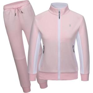 imageLittle Donkey Andy Quick Dry Sweatsuits for Girls Durable Stretch Girls Tracksuit for Outdoor Travel JoggingPink