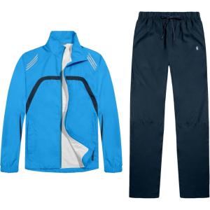 imageLittle Donkey Andy Women Lightweight Running Jacket 2 Pieces Set Full Zip Track Sports Suits for Cycling UV ProtectionNavy