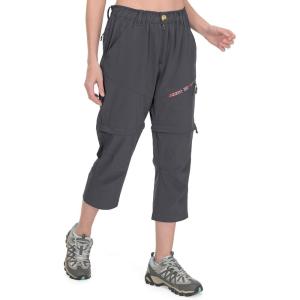 imageLittle Donkey Andy Womens Hiking Zip Off Capri Pants Lightweight Quick Dry UPF 50 Convertible Shorts with 4 PocketsCapris Dark Grey