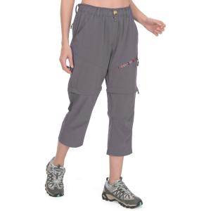 imageLittle Donkey Andy Womens Hiking Zip Off Capri Pants Lightweight Quick Dry UPF 50 Convertible Shorts with 4 PocketsCapris Steel Gray