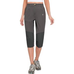 imageLittle Donkey Andy Womens Quick Dry Capri 34 Hiking Lightweight Stretch WaterResistant Pants Golf CasualGrey
