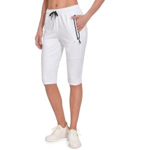 imageLittle Donkey Andy Womens Quick Dry Cool Capri Pants with Stretch Drawstring Summer Hiking Running ShortsAcapriswhite