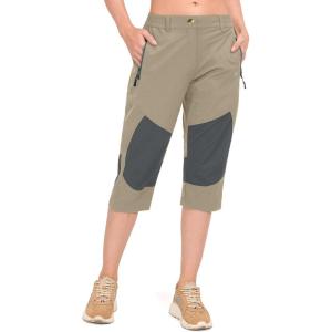 imageLittle Donkey Andy Womens Quick Dry Water Repellent 34 Pants Capri Shorts Lightweight UPF 50 Cool Hiking Travel4 Khaki