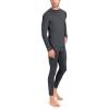 imageLittle Donkey Andy Mens Thermal Underwear Set Performance Base Layer Wicking Active Long Johns Top ampamp Bottom with Fly1 Black