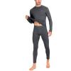 imageLittle Donkey Andy Mens Thermal Underwear Set Performance Base Layer Wicking Active Long Johns Top ampamp Bottom with Fly1 Black