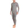imageLittle Donkey Andy Mens Thermal Underwear Set Performance Base Layer Wicking Active Long Johns Top ampamp Bottom with Fly2 Gray