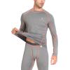 imageLittle Donkey Andy Mens Thermal Underwear Set Performance Base Layer Wicking Active Long Johns Top ampamp Bottom with Fly2 Gray