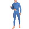 imageLittle Donkey Andy Mens Thermal Underwear Set Performance Base Layer Wicking Active Long Johns Top ampamp Bottom with Fly4 Blue
