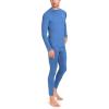 imageLittle Donkey Andy Mens Thermal Underwear Set Performance Base Layer Wicking Active Long Johns Top ampamp Bottom with Fly4 Blue
