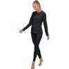 imageLittle Donkey Andy Womens Fleece Lined Thermals Underwear Set Base Layer Long Johns Cold Weather Top BottomBlack