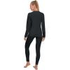 imageLittle Donkey Andy Womens Fleece Lined Thermals Underwear Set Base Layer Long Johns Cold Weather Top BottomBlack