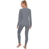 imageLittle Donkey Andy Womens Fleece Lined Thermals Underwear Set Base Layer Long Johns Cold Weather Top BottomDark Grey