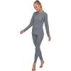 imageLittle Donkey Andy Womens Fleece Lined Thermals Underwear Set Base Layer Long Johns Cold Weather Top BottomDark Grey