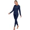 imageLittle Donkey Andy Womens Fleece Lined Thermals Underwear Set Base Layer Long Johns Cold Weather Top BottomNavy