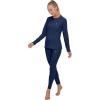 imageLittle Donkey Andy Womens Fleece Lined Thermals Underwear Set Base Layer Long Johns Cold Weather Top BottomNavy Peony