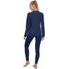 imageLittle Donkey Andy Womens Fleece Lined Thermals Underwear Set Base Layer Long Johns Cold Weather Top BottomNavy Peony