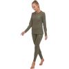 imageLittle Donkey Andy Womens Fleece Lined Thermals Underwear Set Base Layer Long Johns Cold Weather Top BottomOlive Green