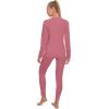 imageLittle Donkey Andy Womens Fleece Lined Thermals Underwear Set Base Layer Long Johns Cold Weather Top BottomPeach Blossom