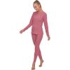 imageLittle Donkey Andy Womens Fleece Lined Thermals Underwear Set Base Layer Long Johns Cold Weather Top BottomPeach Blossom