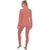 imageLittle Donkey Andy Womens Fleece Lined Thermals Underwear Set Base Layer Long Johns Cold Weather Top BottomPink