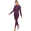 imageLittle Donkey Andy Womens Fleece Lined Thermals Underwear Set Base Layer Long Johns Cold Weather Top BottomPlum Caspia