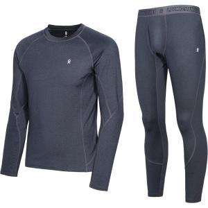 imageLittle Donkey Andy Mens Thermal Underwear Set Performance Base Layer Wicking Active Long Johns Top ampamp Bottom with Fly1 Black