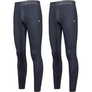 imageLittle Donkey Andy Mens Thermal Underwear Set Performance Base Layer Wicking Active Long Johns Top ampamp Bottom with Fly5 2 Pack of Bottom BlackBlack