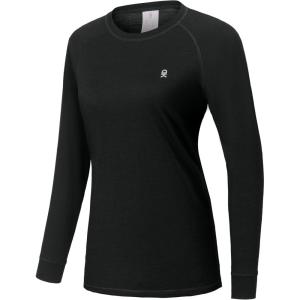 imageLittle Donkey Andy Womens Wool Base LayerLightweight Thermal Underwear Tops Winter Long Sleeve Shirts Quick Dry WickingTops Black
