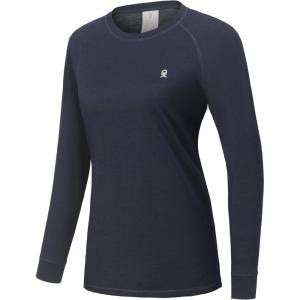imageLittle Donkey Andy Womens Wool Base LayerLightweight Thermal Underwear Tops Winter Long Sleeve Shirts Quick Dry WickingTops Navy Blue