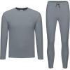 imageLittle Donkey Andy Mens Fleece Lined Thermals Underwear Base Layer Set Long Johns Top Bottom Cold WeatherDark Grey