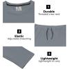 imageLittle Donkey Andy Mens Fleece Lined Thermals Underwear Base Layer Set Long Johns Top Bottom Cold WeatherDark Grey