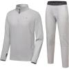 imageLittle Donkey Andy Mens Winter Fleece Pajama Set Warm Long Sleeve Pjs Quarter Zip Sleepwear Lounge Pants With Fly3 Glacier Gray