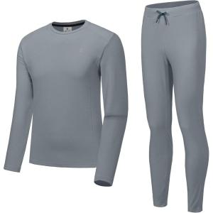 imageLittle Donkey Andy Mens Fleece Lined Thermals Underwear Base Layer Set Long Johns Top Bottom Cold WeatherDark Grey